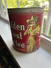 New ListingVintage Golden West Coffee 2lb Tin Can Cowgirl Portland Oregon