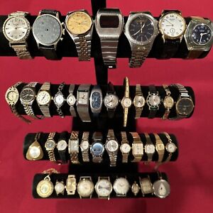 Huge Vintage Watch Lot Bulova,  Seiko, Wittenaur, Westclox +More 41 Watches
