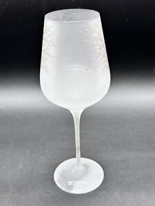 New ListingBELVEDERE VODKA SATIN FROSTED WATER GOBLET WINE GLASS SILVER TREE 9.5in