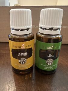 Young Living Essential Oils, Lemon And Lime Opened 15ml (45/50% Each Bottle)