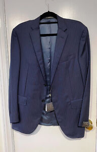 $1,995 NWT Corneliani Academy Wool Suit Mens EU50 / US40 Dark Blue Striped Italy