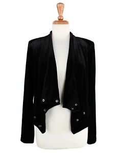 BCBG Paris Blazer Dress Jacket Women's Velour Button Down, 10 MSRP $198
