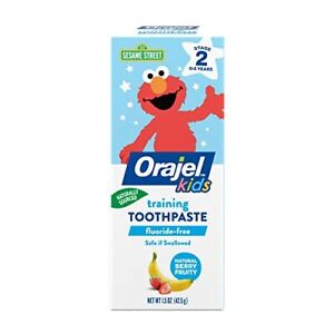 Orajel Kids Elmo Training Toothpaste Fluoride-Free #1 Pediatrician Recommende...