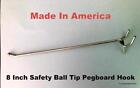 (50 PACK) USA Made 8 Inch Metal Peg Hooks. For 1/8 to 1/4