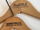 Vtg Wooden Marshall Fields Fieldcrest FUR Clothes Hangers Advertising Set Of 2