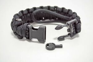 Military/Law Enforcement Adjustable Survival Paracord Bracelet w/Handcuff Key