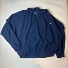 Mens Size XL Vintage Nike Pullover Swoosh Logo Golf Navy Blue Windbreaker Jacket
