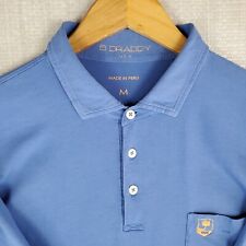 B. DRADDY x RIDGEMOOR CC Size Medium Polo Shirt Mens Blue Pima/Spandex Chicago