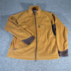 Orvis Jacket Mens Large Brown Full Zip Trout Bum Waffle Knit Fishing Outdoors