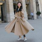 Women Fashion Korean Style Trench Coat with Belt Office Lady trench Coat Loose