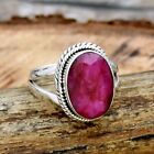 Handmade Solid 925 Sterling Silver Ruby Gemstone Statement Woman Gift Ring R23