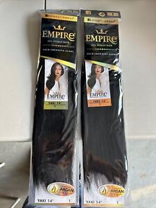 EMPIRE YAKI  100% HUMAN REMY HAIR WEAVE  14” #1 (Pack Of 2 Deal) Special