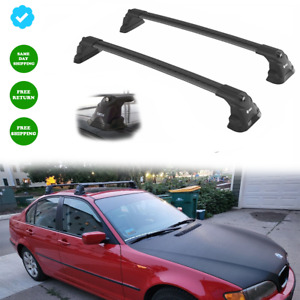 To Fits BMW 3-SERIES E46 sedan 1998-2005  Roof Rack Cross Bar Black Set (For: BMW)