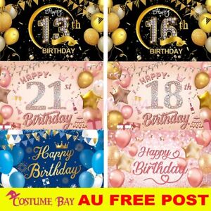 Happy Birthday Backdrop Banner Background Cloth Photo Party Large Decoration AU