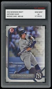 Anthony Volpe 2022 Bowman Draft Topps 1st Graded 10 MLB Rookie Card NY Yankees