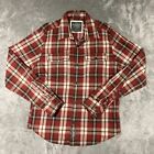 Abrcrombie & Fitch Shirt Mens 2XL XXL Red Plaid Heavy Flannel Muscle Button Up
