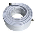 75 FT RG6 White Coax Cable & Connectors 75' coaxial HD 75 ohm TV Outdoor Indoor