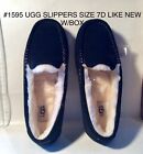 UGG ANSLEY SLIPPERS GREAT CONDITION W/BOX BLACK SIZE 7D