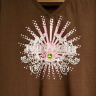 John Deere Nothing Runs Like A Deer Women’s XXL T-Shirt V-Neck Embellished