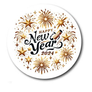 Happy New Year Sparklers 2024 Scrapbook Stickers Envelope Seals New Year Favors