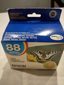 Genuine EPSON 88 Tri Color Cartridges NEW SEALED Box Expired: 12/2010