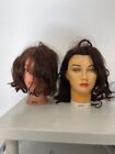 Two Cosmetology School Mannequin Head 100% Human Hair