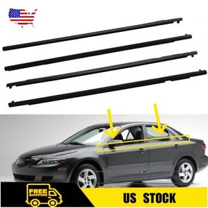 4Pcs For 2004-2012 Mazda 6 Weatherstrips Window Trim Belt Outer Sealing Strips (For: 2012 Mazda 6)