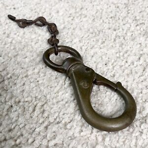 Vintage LUDELL Marine Solid Brass Swivel Eye Snap Hook #2 - Made in Italy