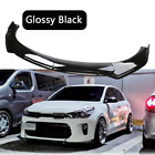 Glossy Black Front Bumper Lip Splitter Spoiler +Strut Rods For Kia Rio 2001-2022 (For: 2023 Kia Rio)