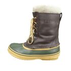 LL Bean Men's Brown Tumbled Leather Ultra Warm Fleece Liner Snow Boots 9 M