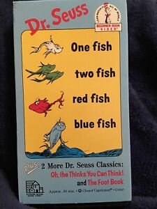 Dr. Seuss One Fish Two Fish Red Blue VHS Video Tape 1989 Random House EUC