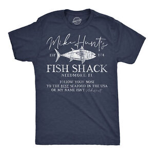 Mens Mike Hunts Fish Shack Funny T Shirts Sarcastic Adult Novelty Tee