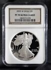 2005-W Proof $1 SILVER American Eagle NGC PF70UC Brown Label   1 OZ PURE SILVER!