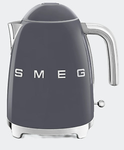 New ListingSmeg KLF03GRUS 50's Retro Style Electric Kettle with Embossed Logo Gray Grey NIB