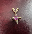 14k Yellow Gold Pink Synthetic Spinel Pendant