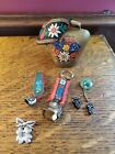 Switzerland: Cow Bell, Keychain, Bell Pin,  Hiking Boots&Edelweiss Pins* 5*