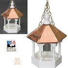 22” COPPER TOP BIRD FEEDER - Hanging Gazebo with Spindles Amish Handmade in USA