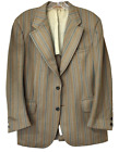 Vintage 70s Woven Striped Retro Rockabilly Poly Blazer Sport Coat Amalgamated 38