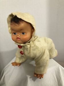 Vintage Crawling Baby Doll Battery Operated Working w/ Original Outfit