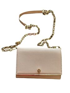 Tory Burch Emerson Chain Wallet Leather Cross Body Bag Purse