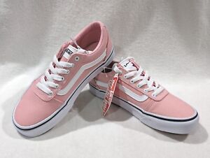 Vans Girl's Ward Powder Pink/White Canvas Skate Shoes - Sizes 11/13/3/4/5/6 NWB