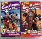 Disney Sing A Long Songs Lot Of 2 VHS Circus & Beach Party Vintage