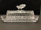 New ListingCrystal Glass Covered Butter Dish With Butterfly Handle Lid