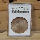 New Listing1924 DDR Peace Dollar Doubled Die Reverse ANACS MS63 B864