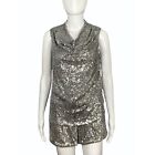 Cable & Gauge Womens small sequin Cowl neck tank and shorts 2 pc set NEW