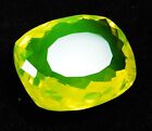 Natural 70.90 Ct Pretty Yellow Fire Rare Hyalite Opal Cushion Cut Certified Gem
