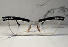 Vintage 1950s CAT EYE B & L 5 3/4 Rimless Eyeglass Rhinestone Scroll Frames