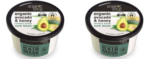 ORGANIC SHOP Avocado & Honey Repair Hair Mask 250 ml / 8.5 fl oz X 2