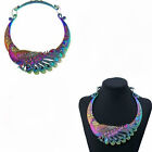 Retro Carved Peacock Collar Choker Necklace Collier Statement Necklace US