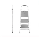 Cosco 3 Step Premium Folding Stool, Whaite Gray Step Ladder for Home escaleras